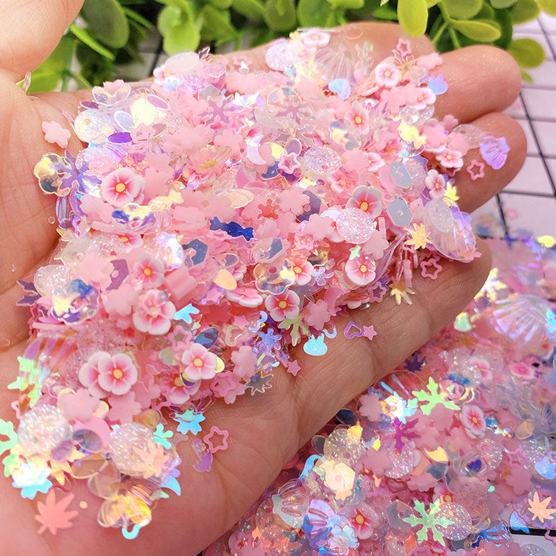 Wholesale Night Light Handmade DIY Five Star Love Moon Blue Mermaid Hime Shell Snowflake Soft Pottery Multiple Sequins